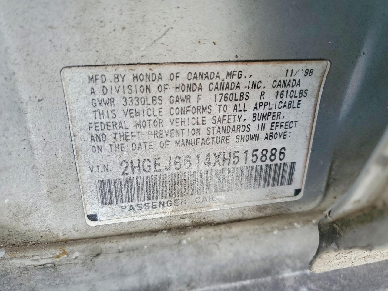 1999 HONDA CIVIC BASE photo 12