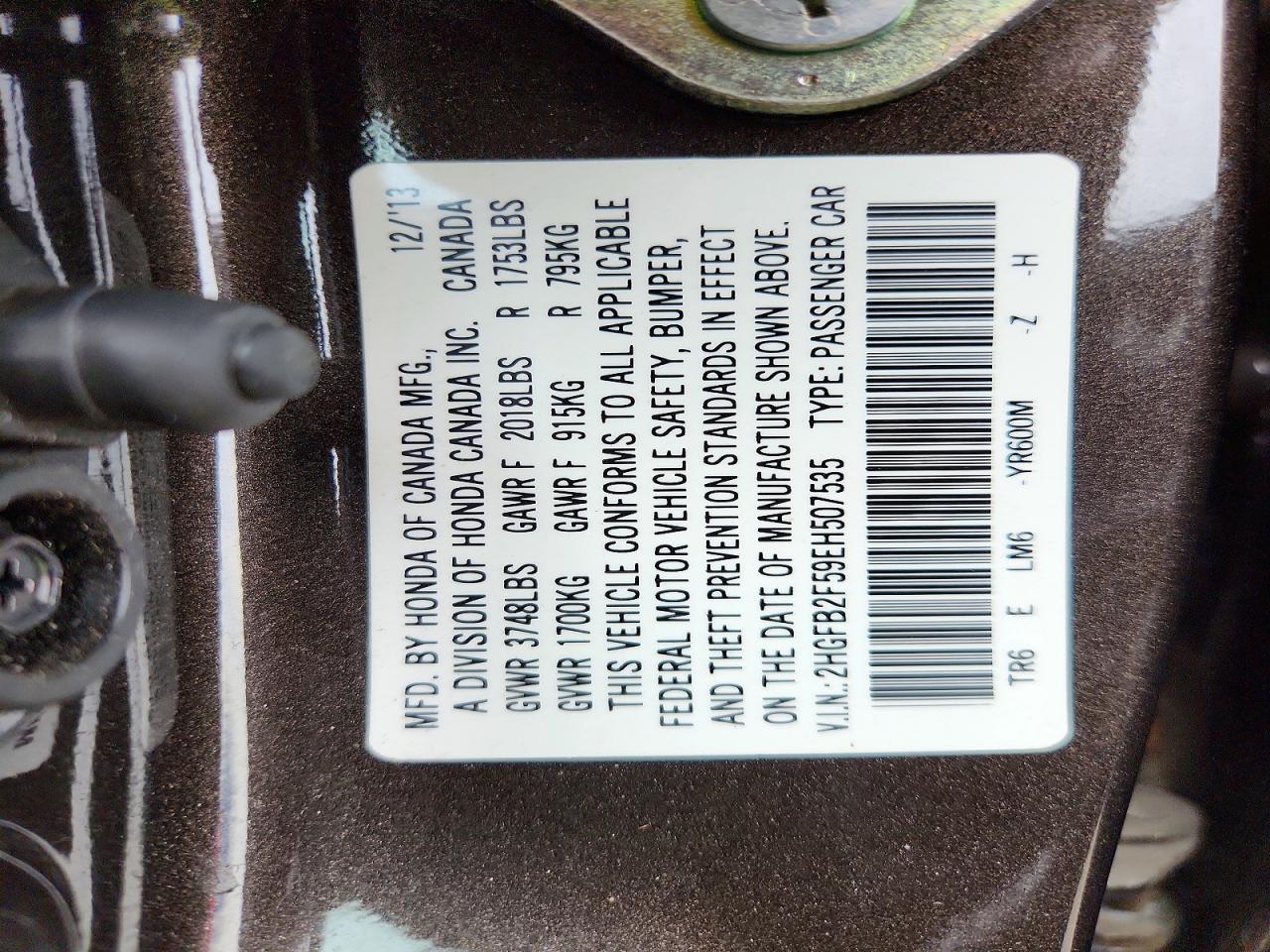 2014 HONDA CIVIC LX photo 12