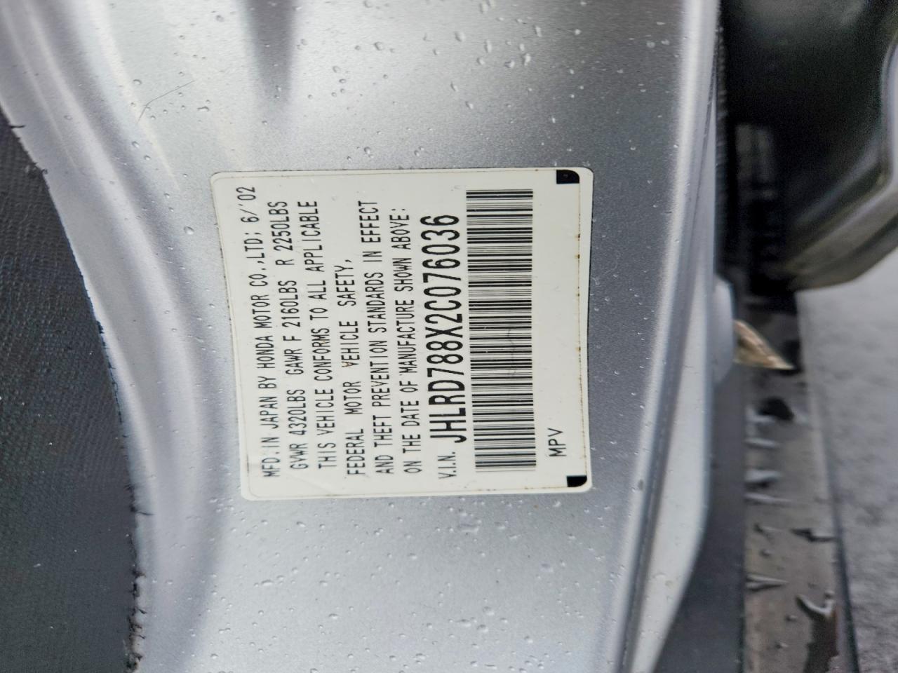 2002 HONDA CR-V EX photo 12