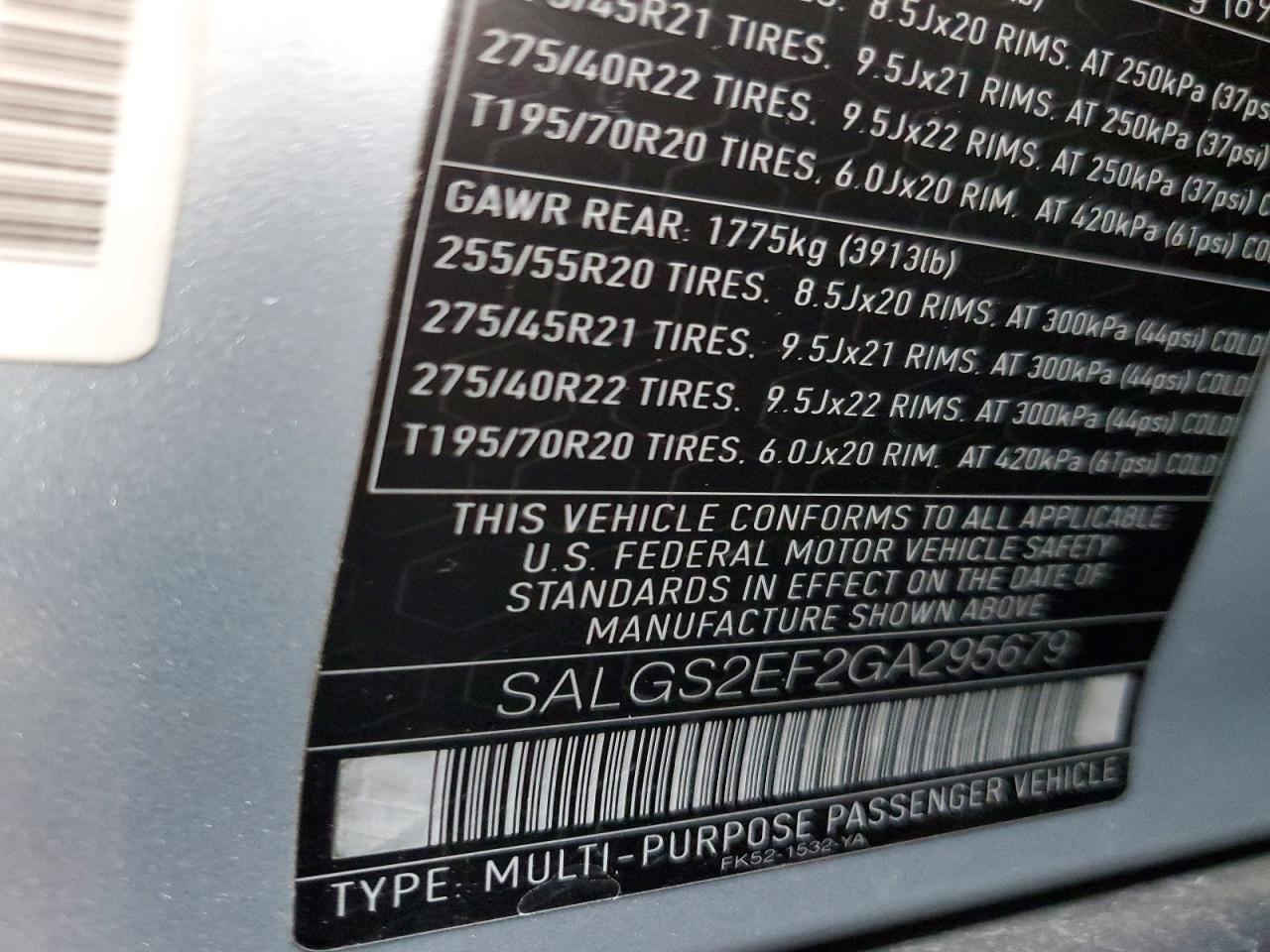 2016 LAND ROVER RANGE ROVER SUPERCHARGED photo 13