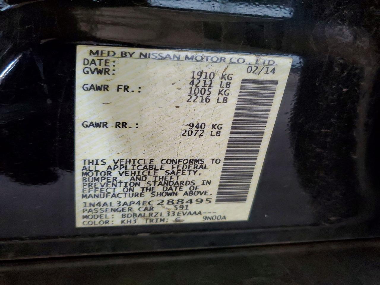 2014 NISSAN ALTIMA 2.5 photo 12