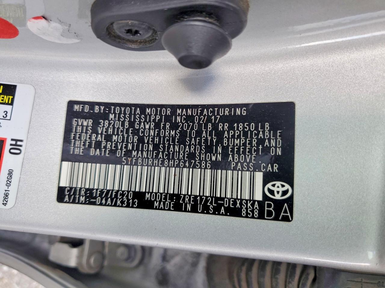2017 TOYOTA COROLLA L photo 23