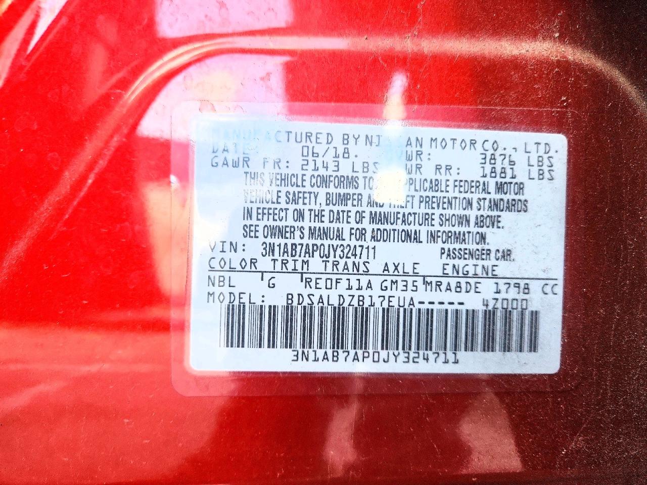 2018 NISSAN SENTRA SV photo 13