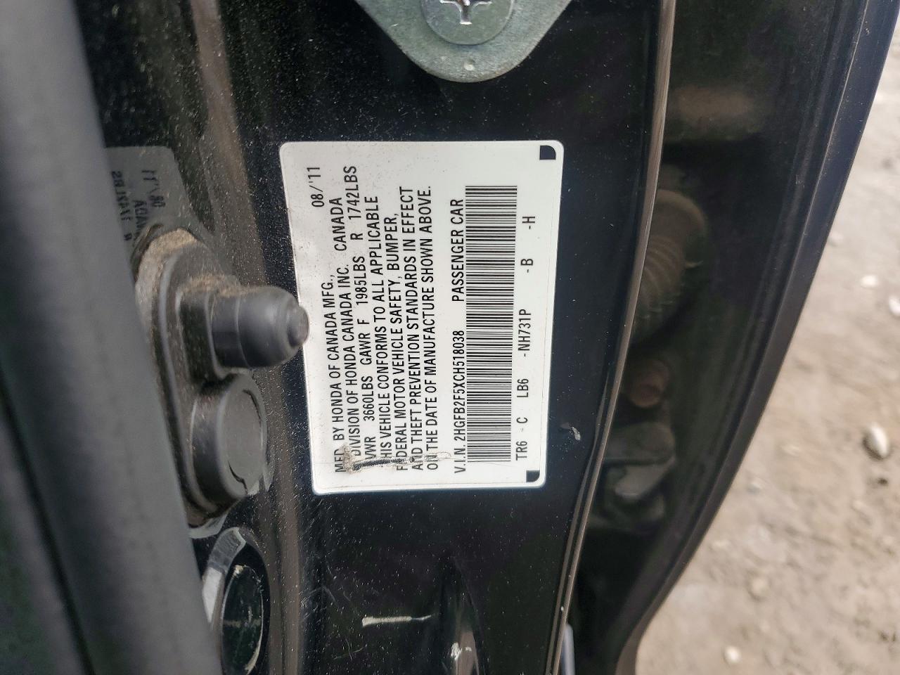 2012 HONDA CIVIC LX photo 12