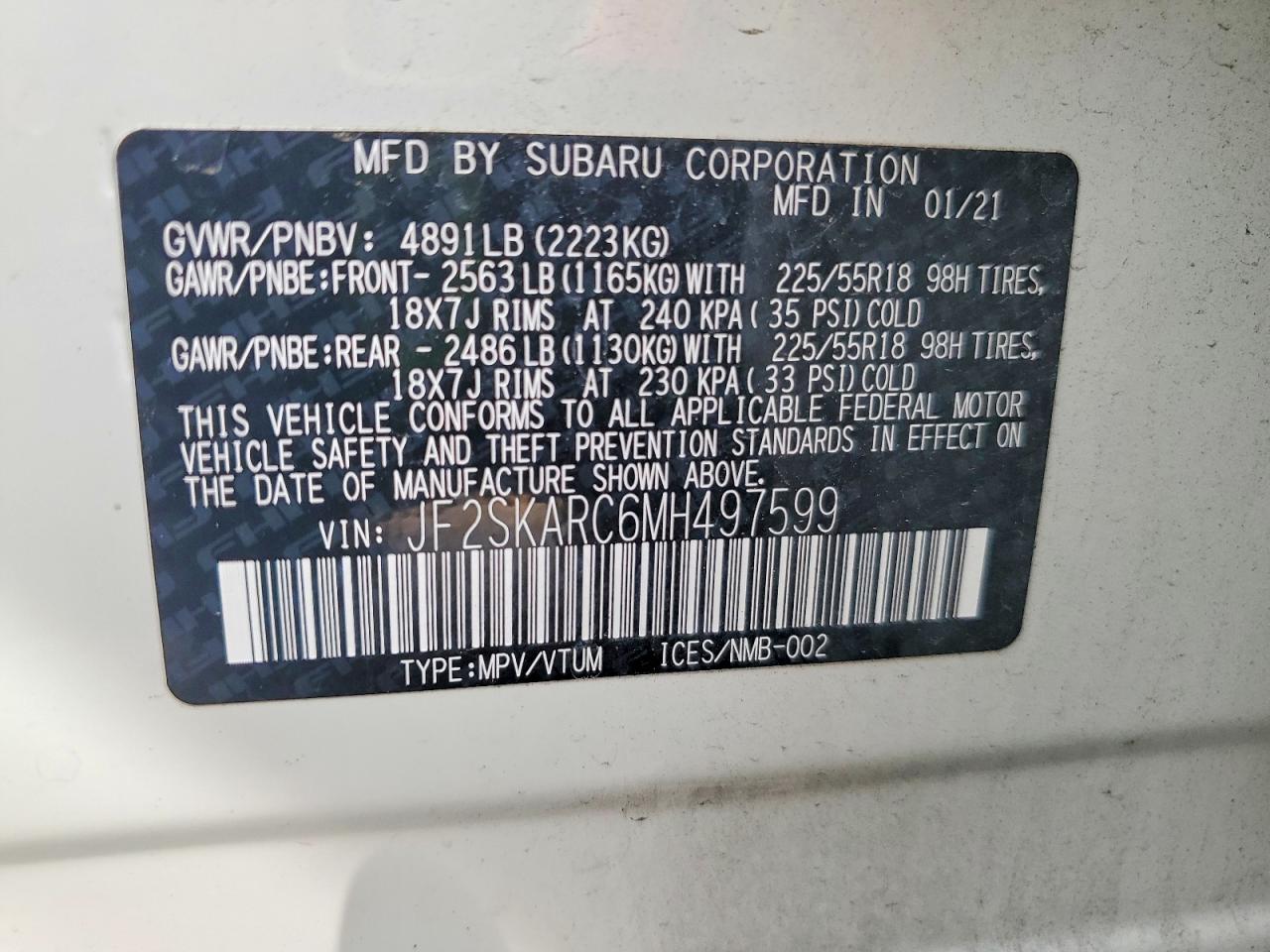 2021 SUBARU FORESTER SPORT photo 13