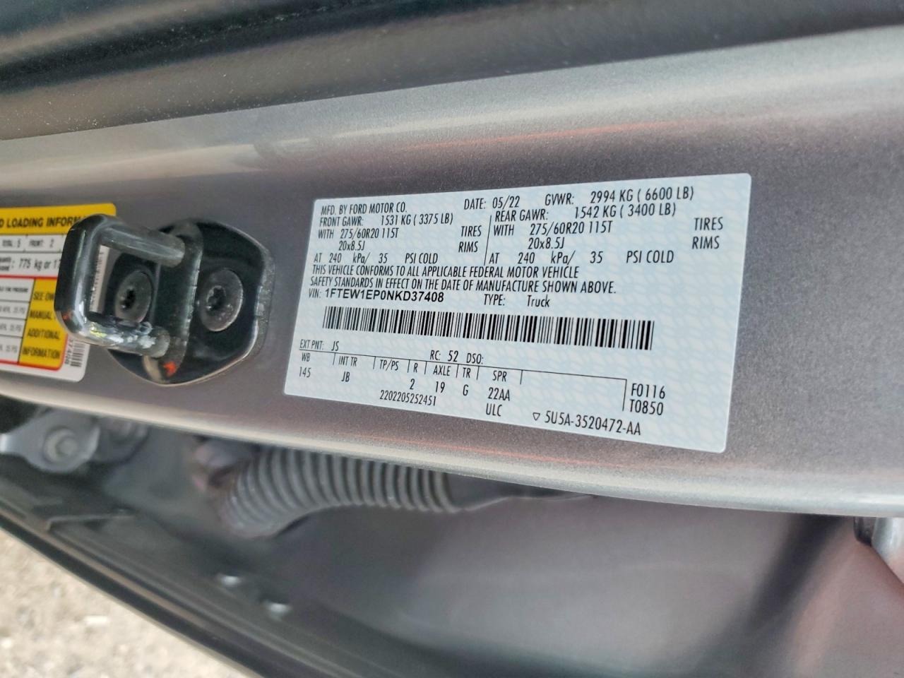2022 FORD F150 SUPERCREW photo 12