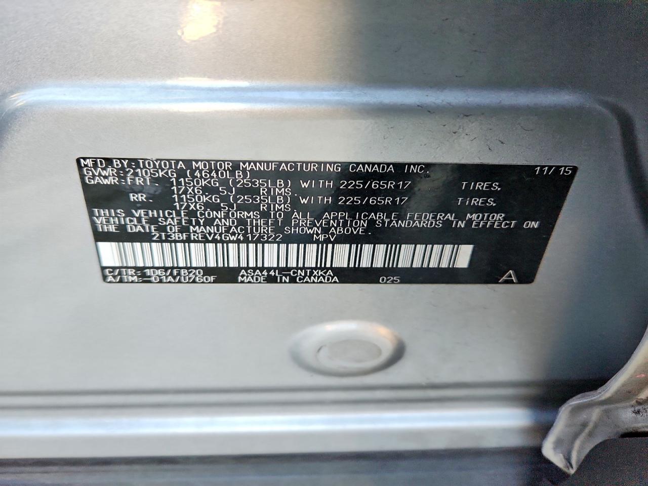 2016 TOYOTA RAV4 LE photo 13