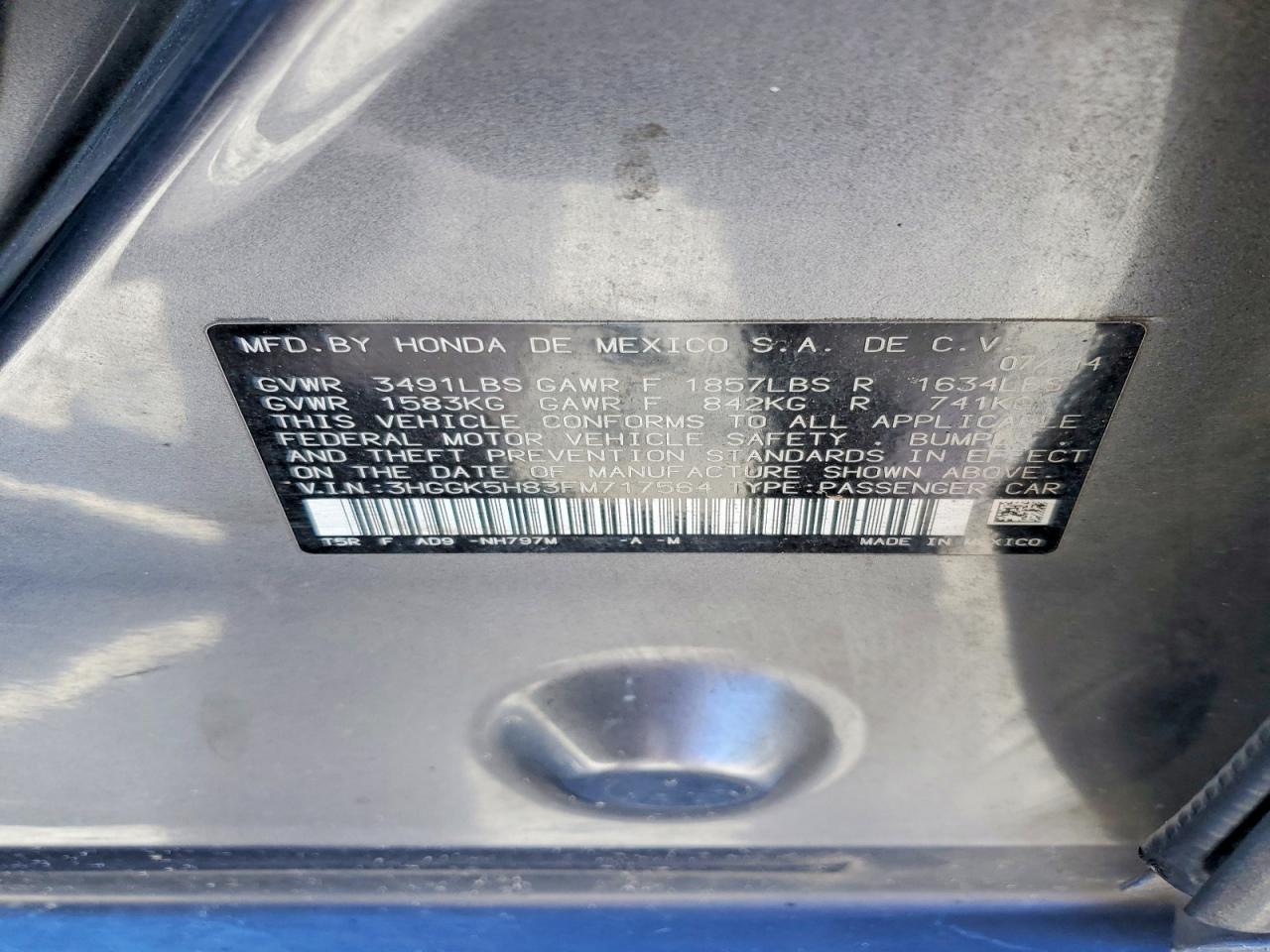 2015 HONDA FIT EX photo 12