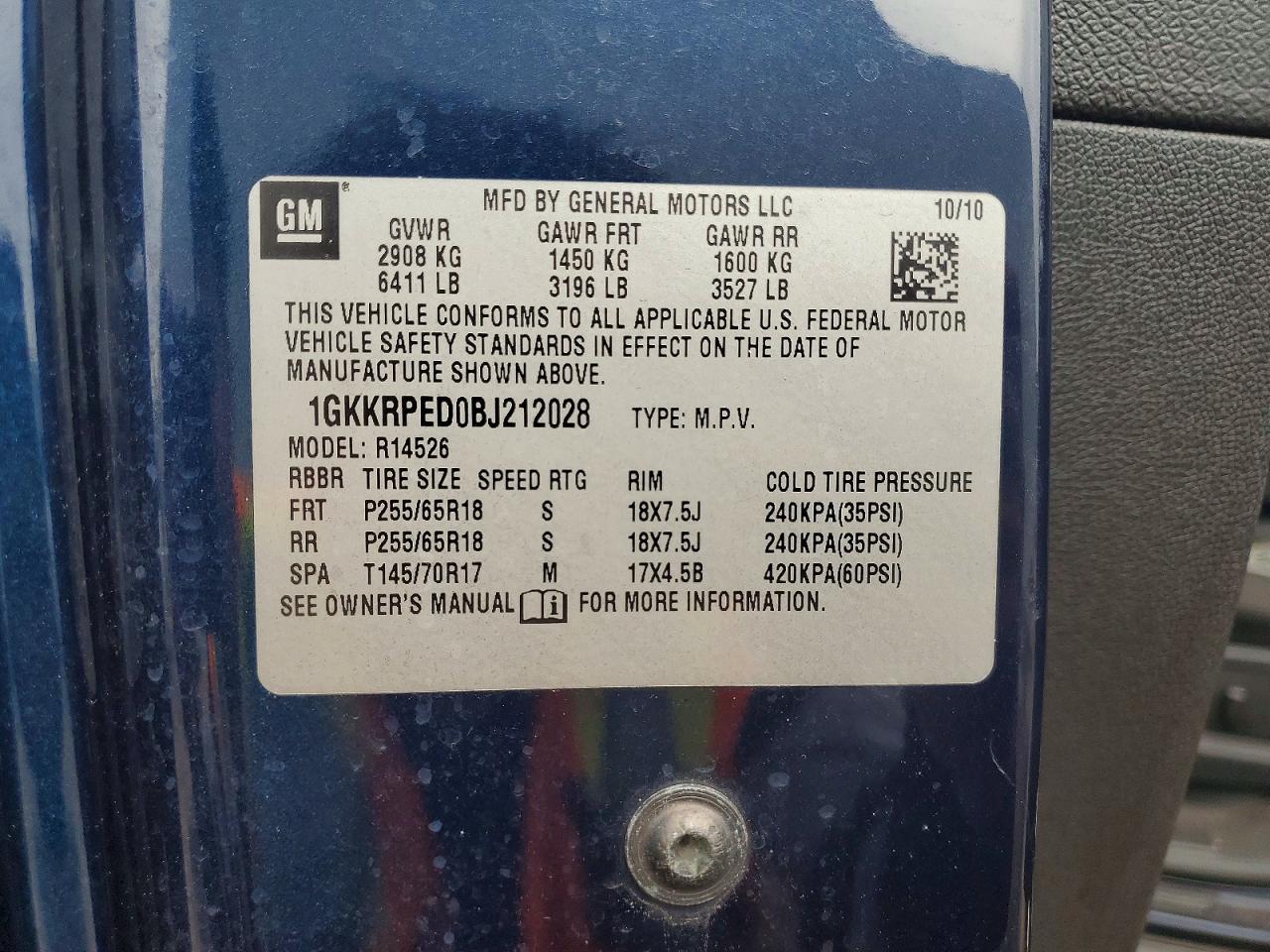 2011 GMC ACADIA SLE photo 13