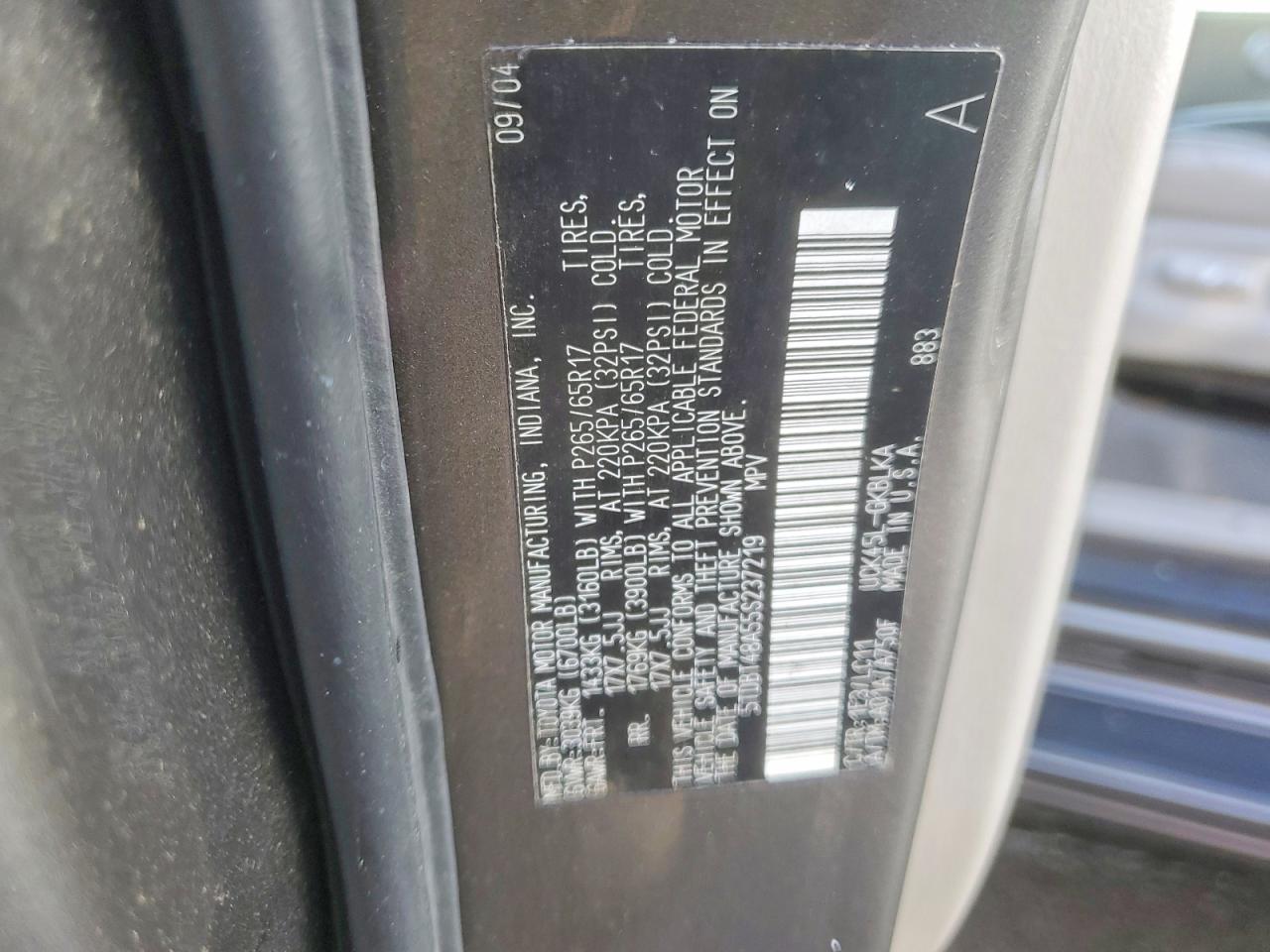 2005 TOYOTA SEQUOIA LIMITED photo 37