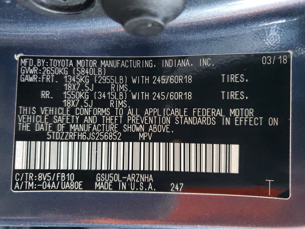 2018 TOYOTA HIGHLANDER LE photo 14