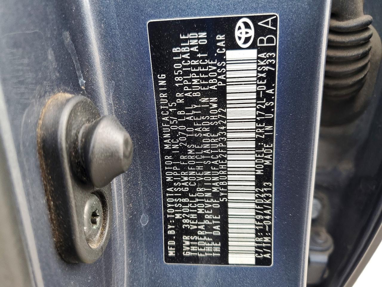 2015 TOYOTA COROLLA L photo 13