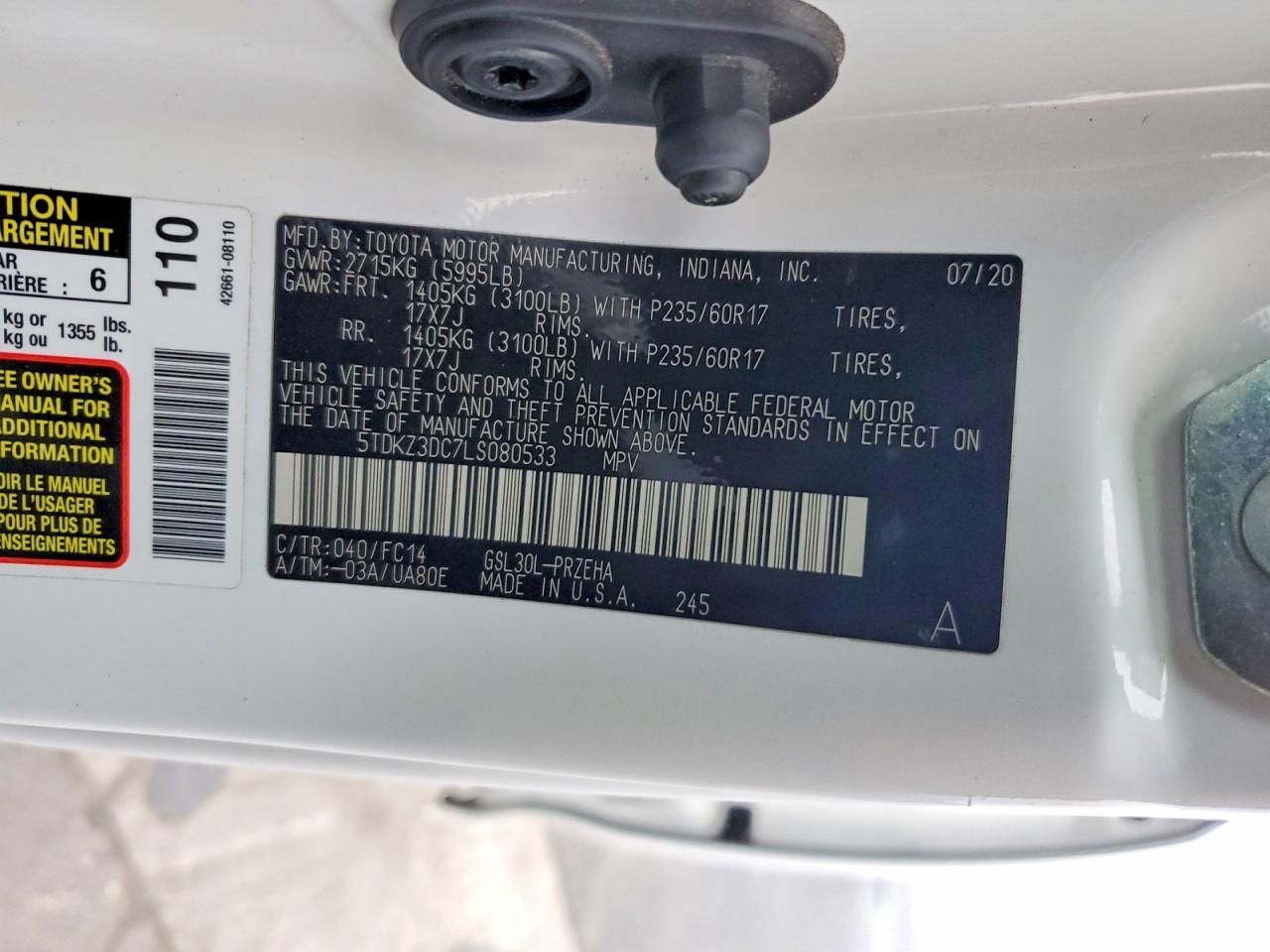 2020 TOYOTA SIENNA LE photo 27
