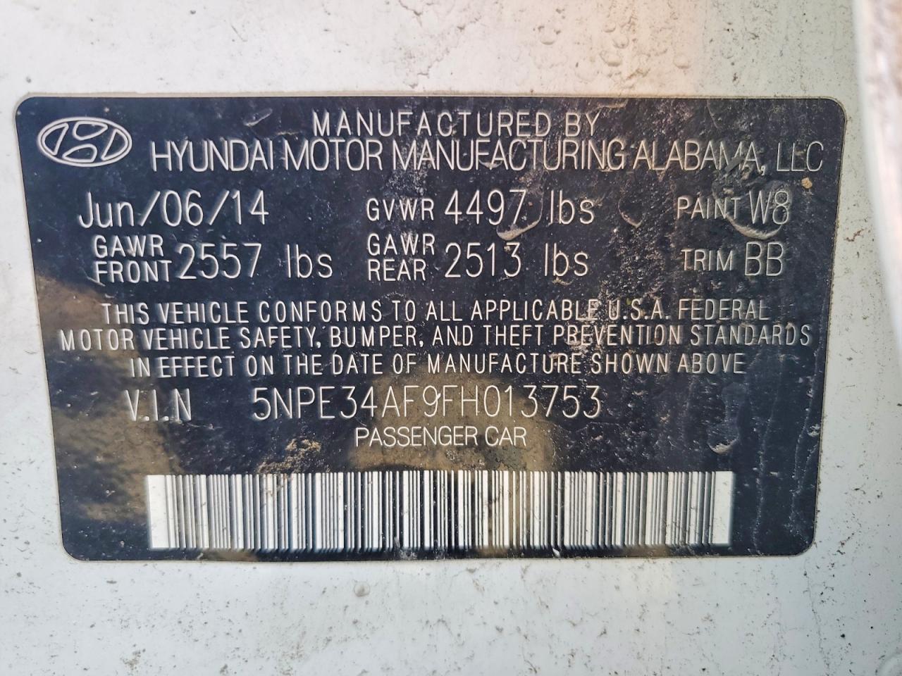 2015 HYUNDAI SONATA SPORT photo 12