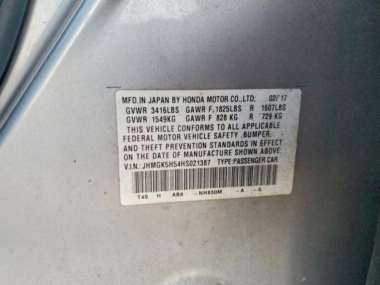 2017 HONDA FIT LX photo 12