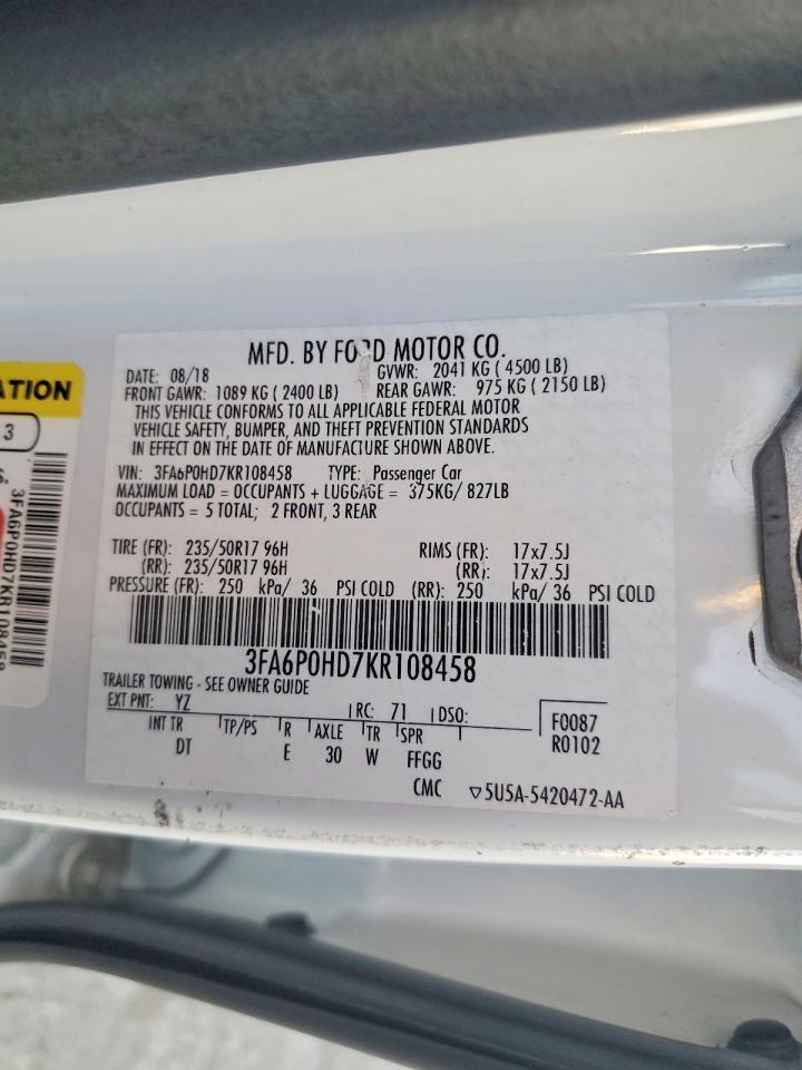 2019 FORD FUSION SE photo 23