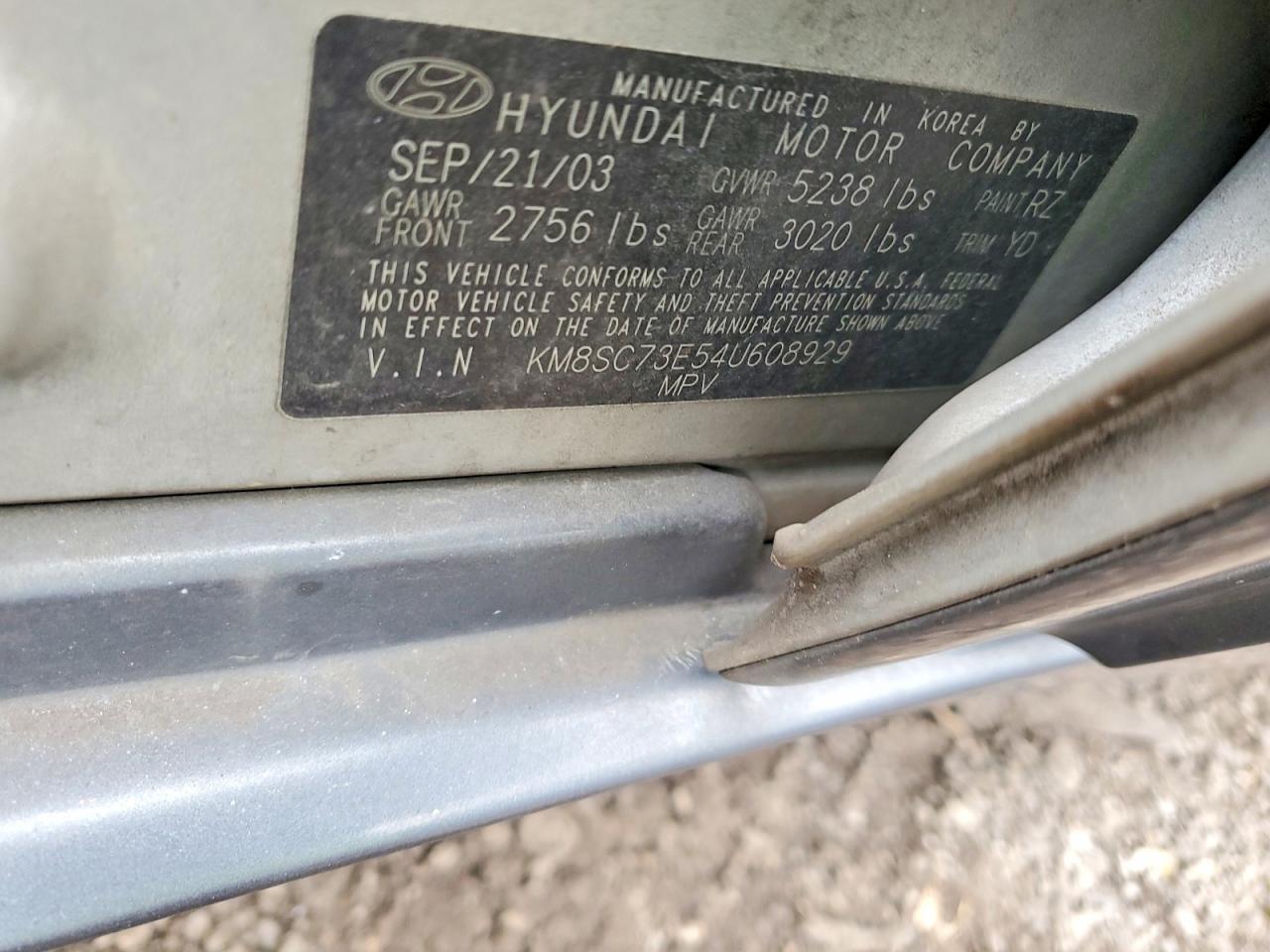 2004 HYUNDAI SANTA FE GLS photo 13