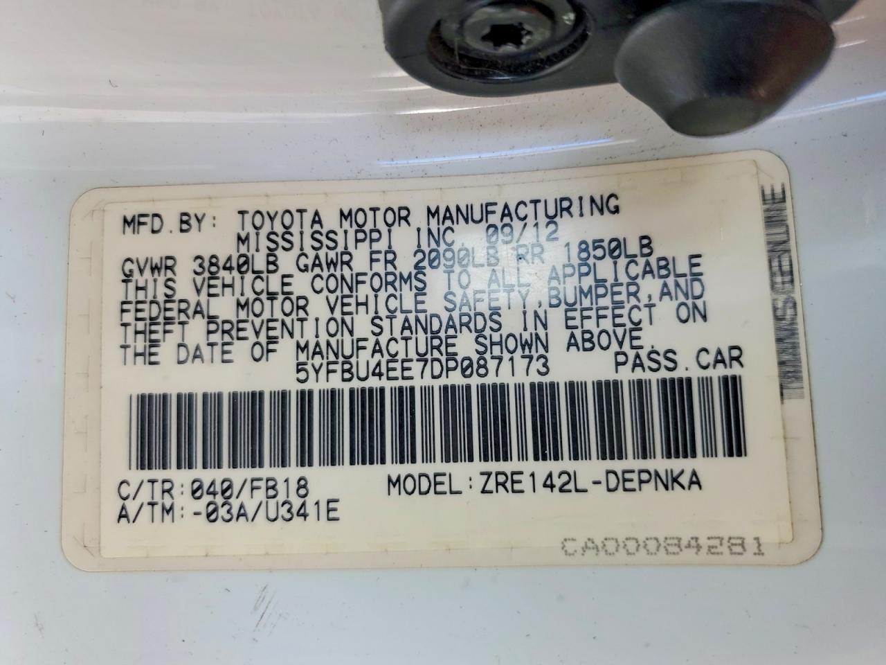 2013 TOYOTA COROLLA BASE photo 12