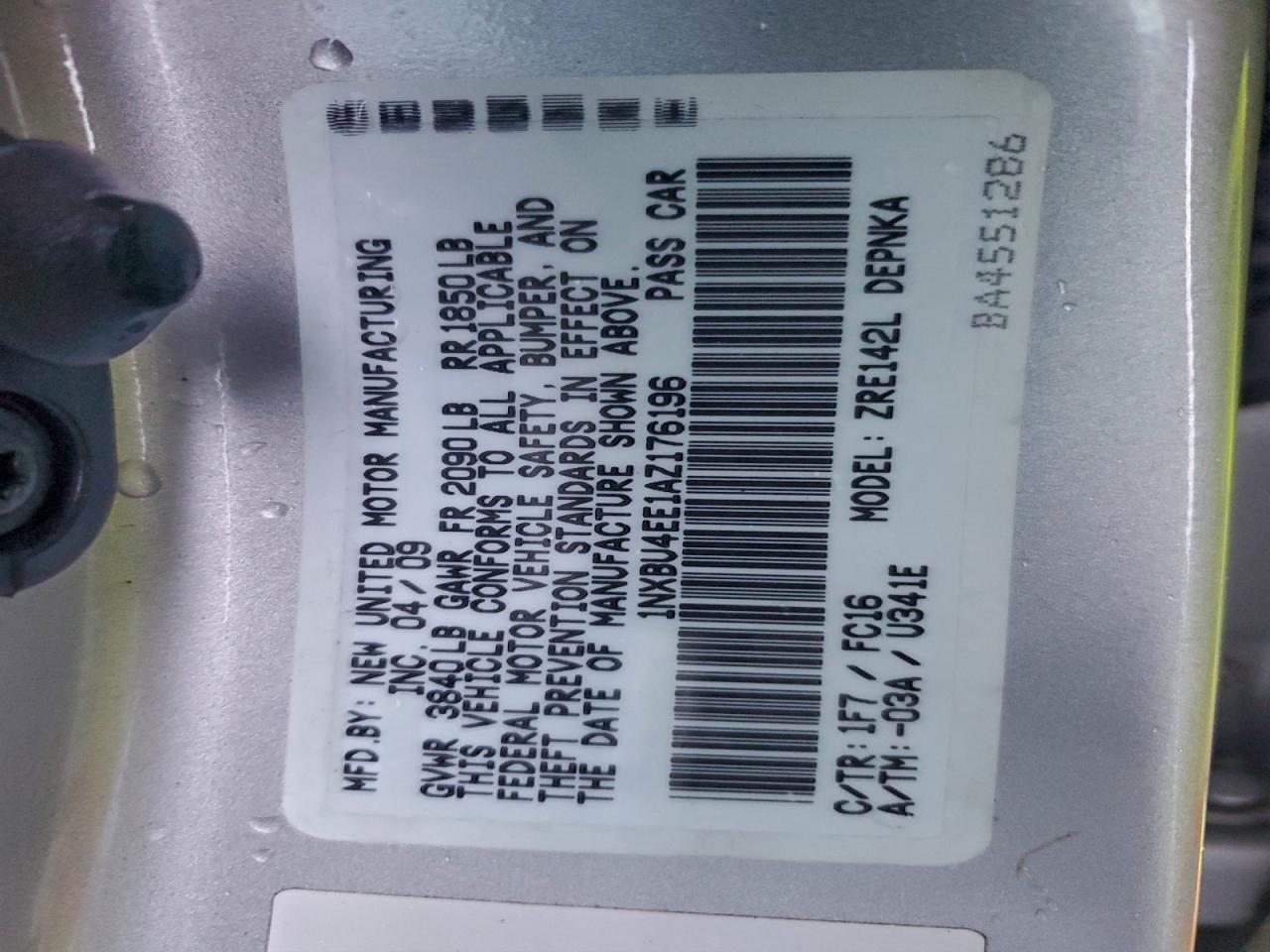 2010 TOYOTA COROLLA BASE photo 12