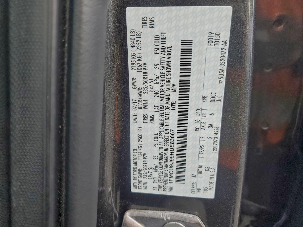 2017 FORD ESCAPE TITANIUM photo 12
