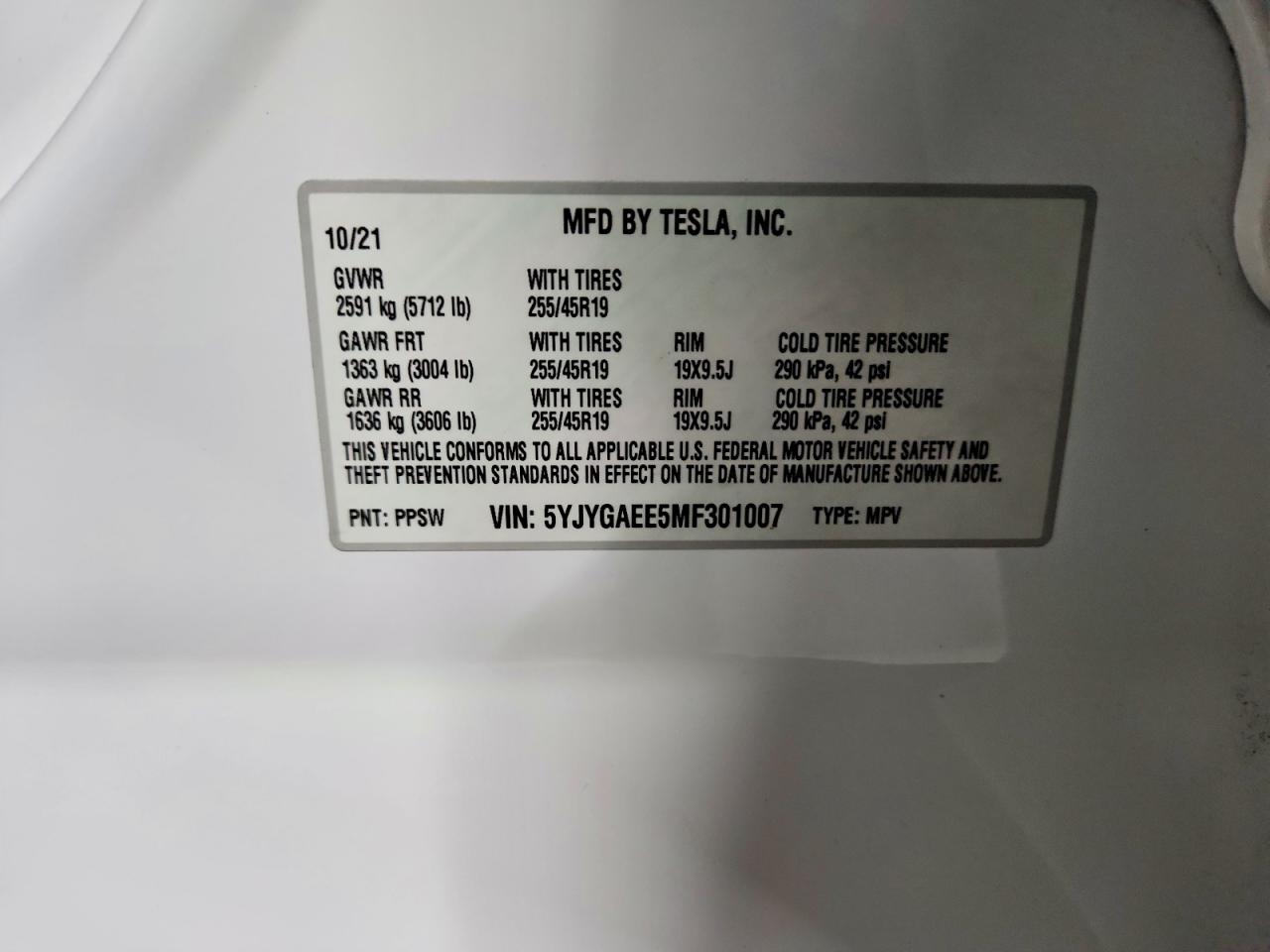 2021 TESLA MODEL Y photo 14