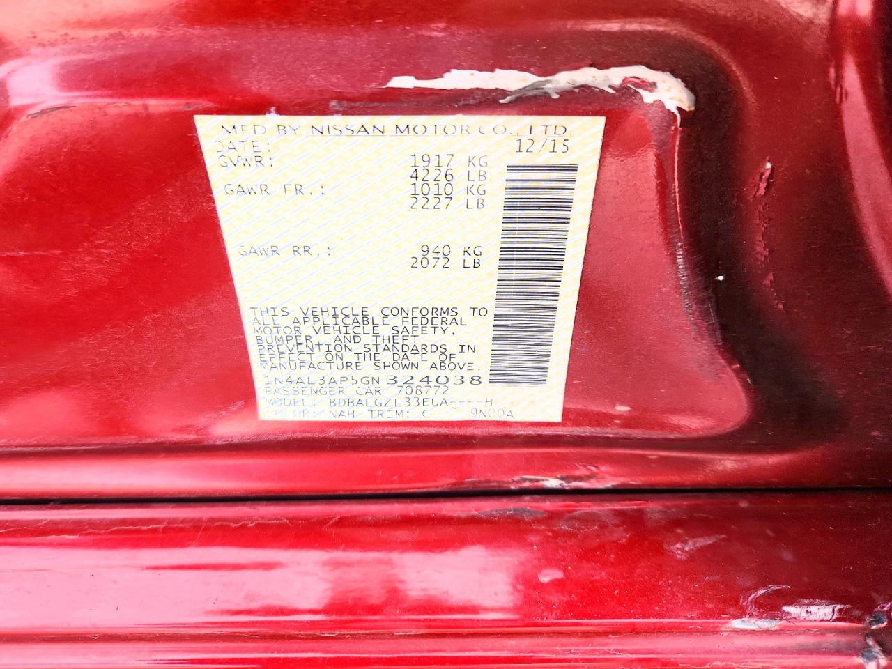 2016 NISSAN ALTIMA 2.5 S photo 12