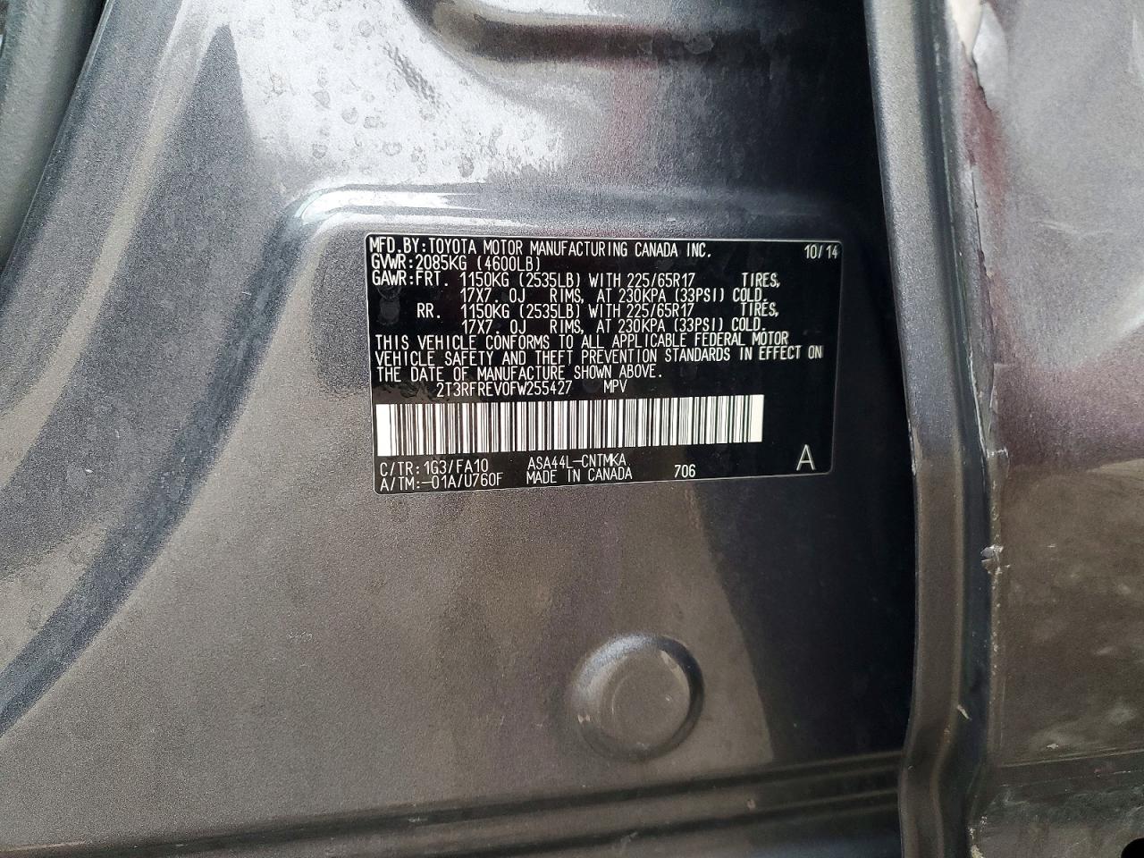 2015 TOYOTA RAV4 XLE photo 13