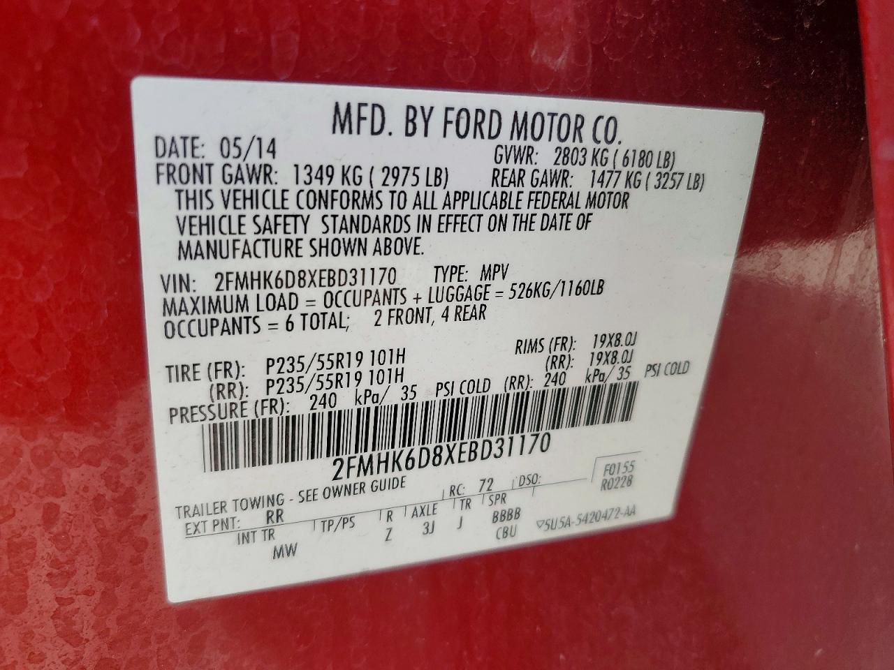 2014 FORD FLEX LIMITED photo 14