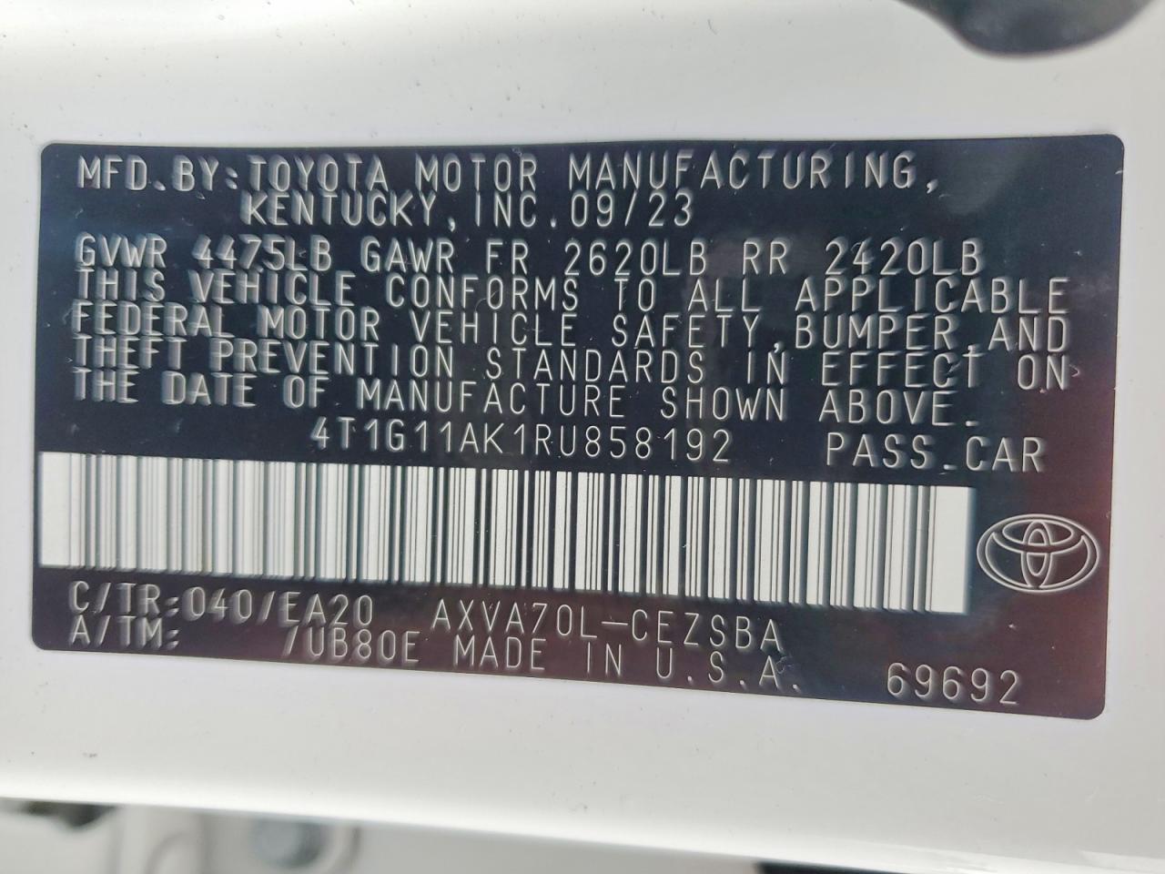 2024 TOYOTA CAMRY SE NIGHT SHADE photo 13