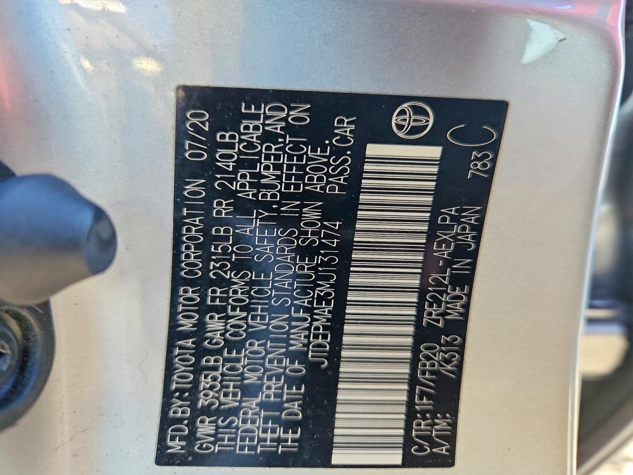 2021 TOYOTA COROLLA LE photo 12