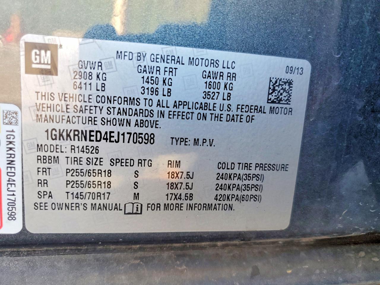 2014 GMC ACADIA SLE photo 13