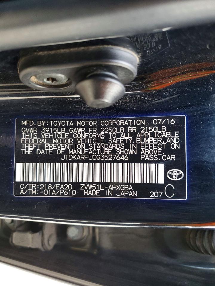 2016 TOYOTA PRIUS photo 12