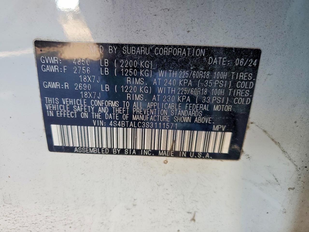 2025 SUBARU OUTBACK ONYX EDITION photo 12
