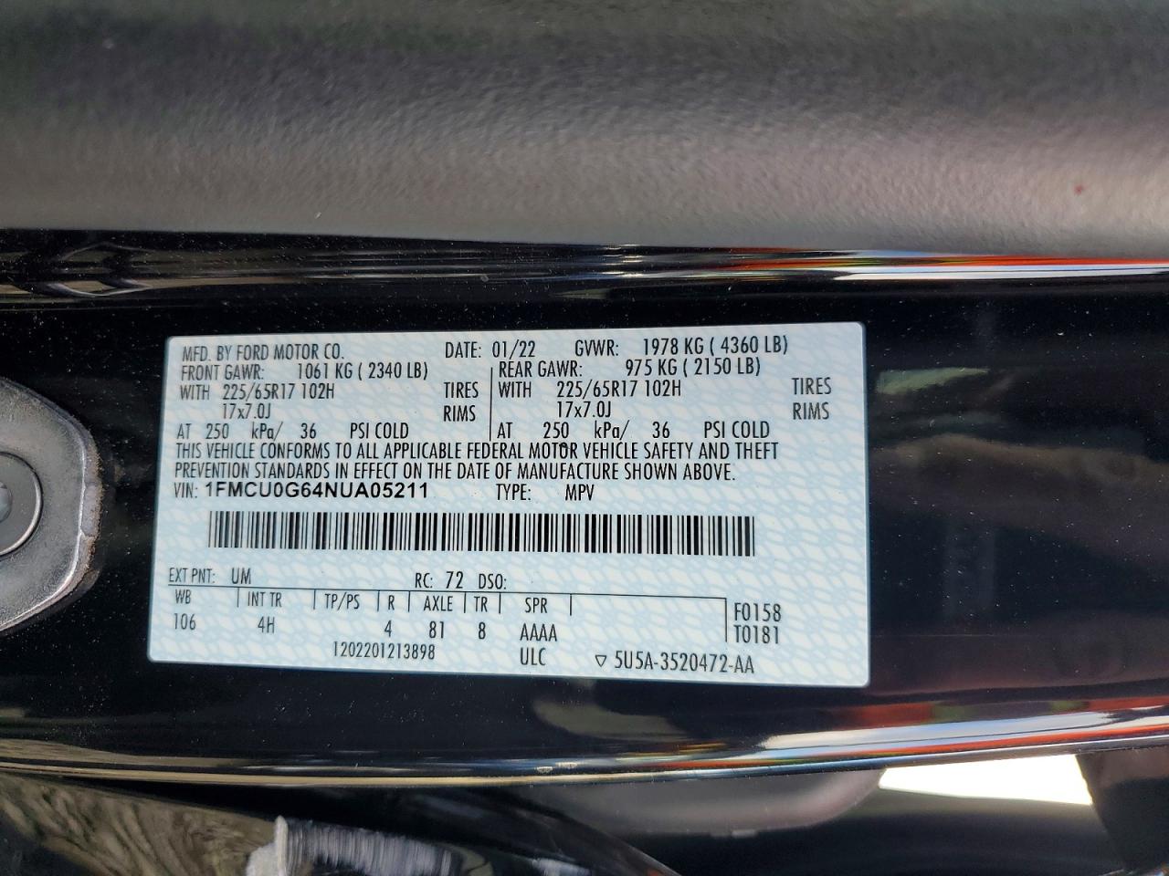 2022 FORD ESCAPE SE photo 14