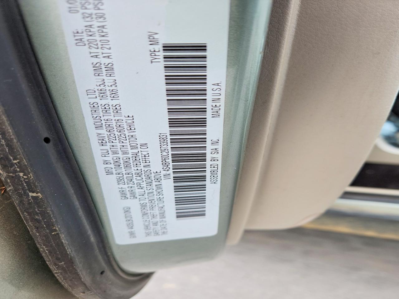 2009 SUBARU OUTBACK photo 12