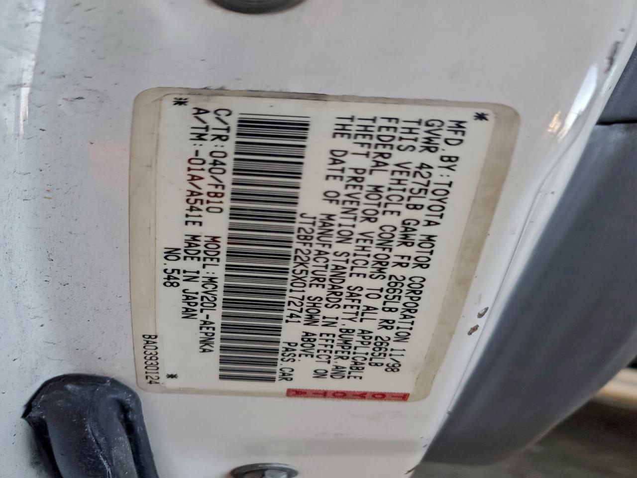 1999 TOYOTA CAMRY LE photo 12