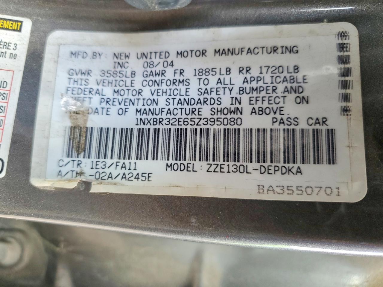 2005 TOYOTA COROLLA CE photo 12
