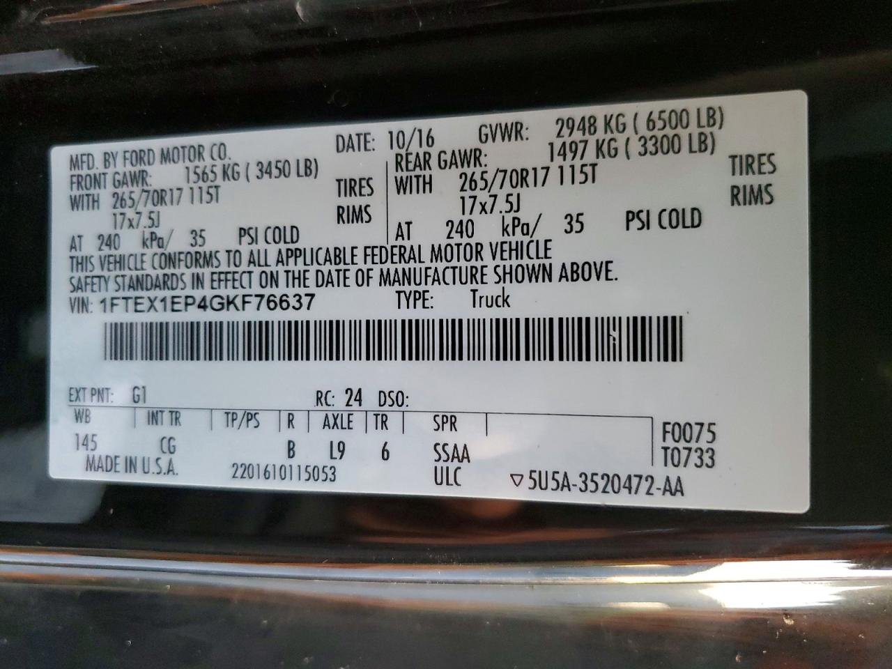 2016 FORD F150 SUPER CAB photo 12