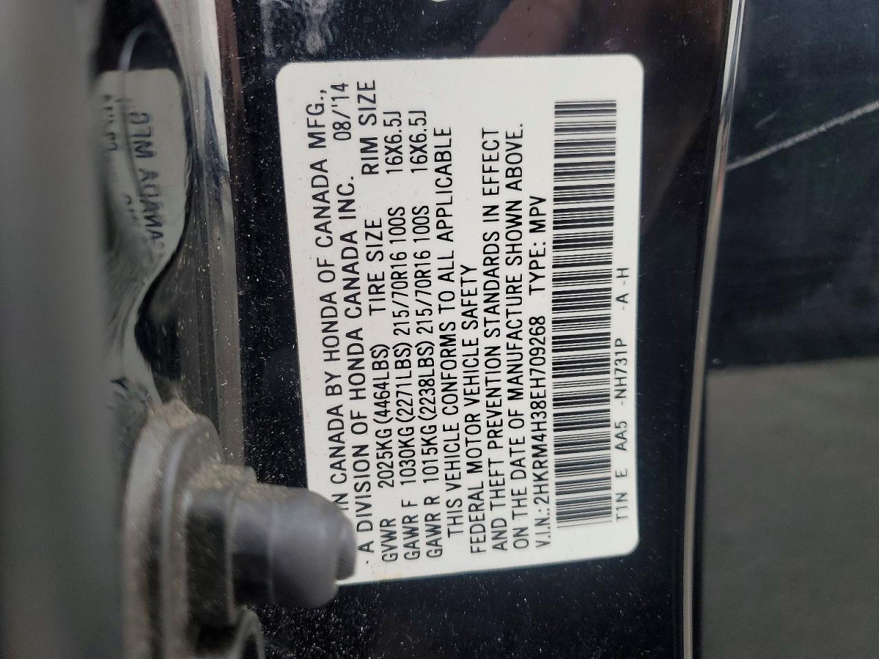 2014 HONDA CR-V LX photo 14