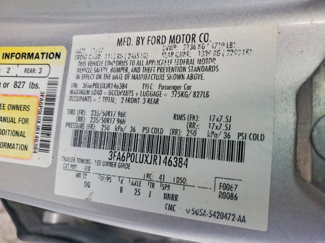 2018 FORD FUSION SE HYBRID photo 12