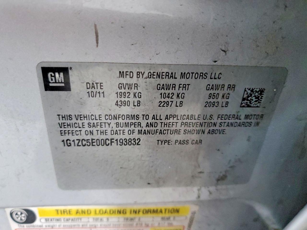 2012 CHEVROLET MALIBU 1LT photo 23