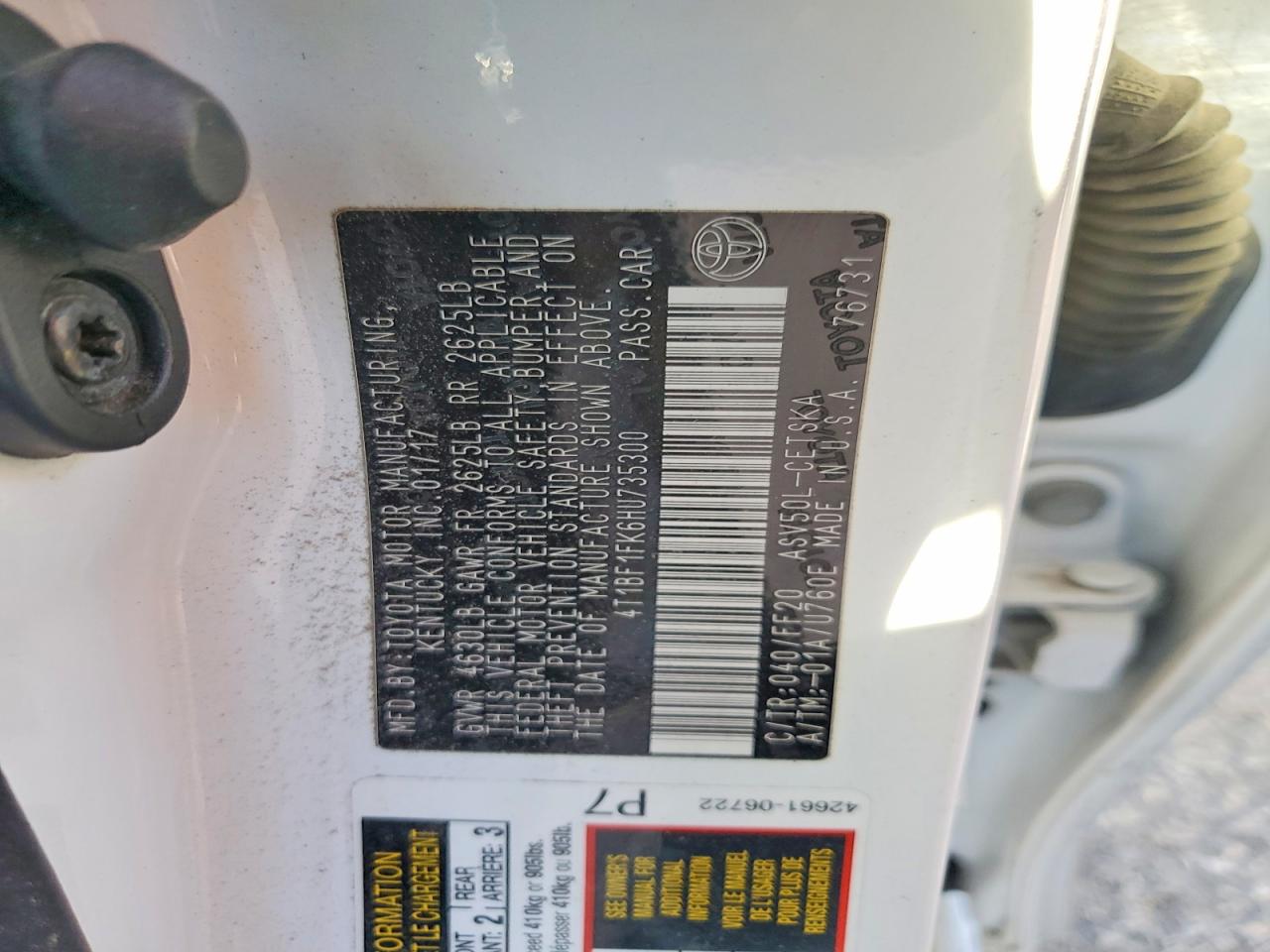 2017 TOYOTA CAMRY LE photo 12
