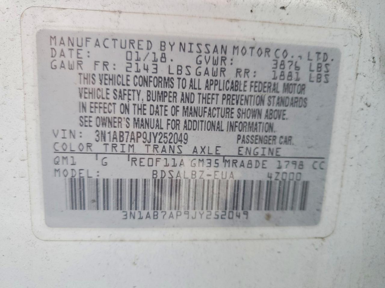 2018 NISSAN SENTRA S photo 12