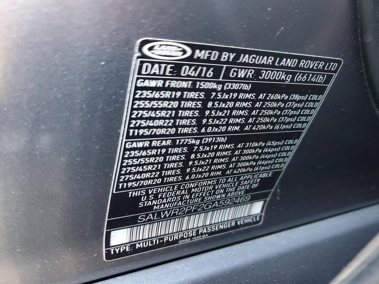 2016 LAND ROVER RANGE ROVER SPORT HSE photo 13
