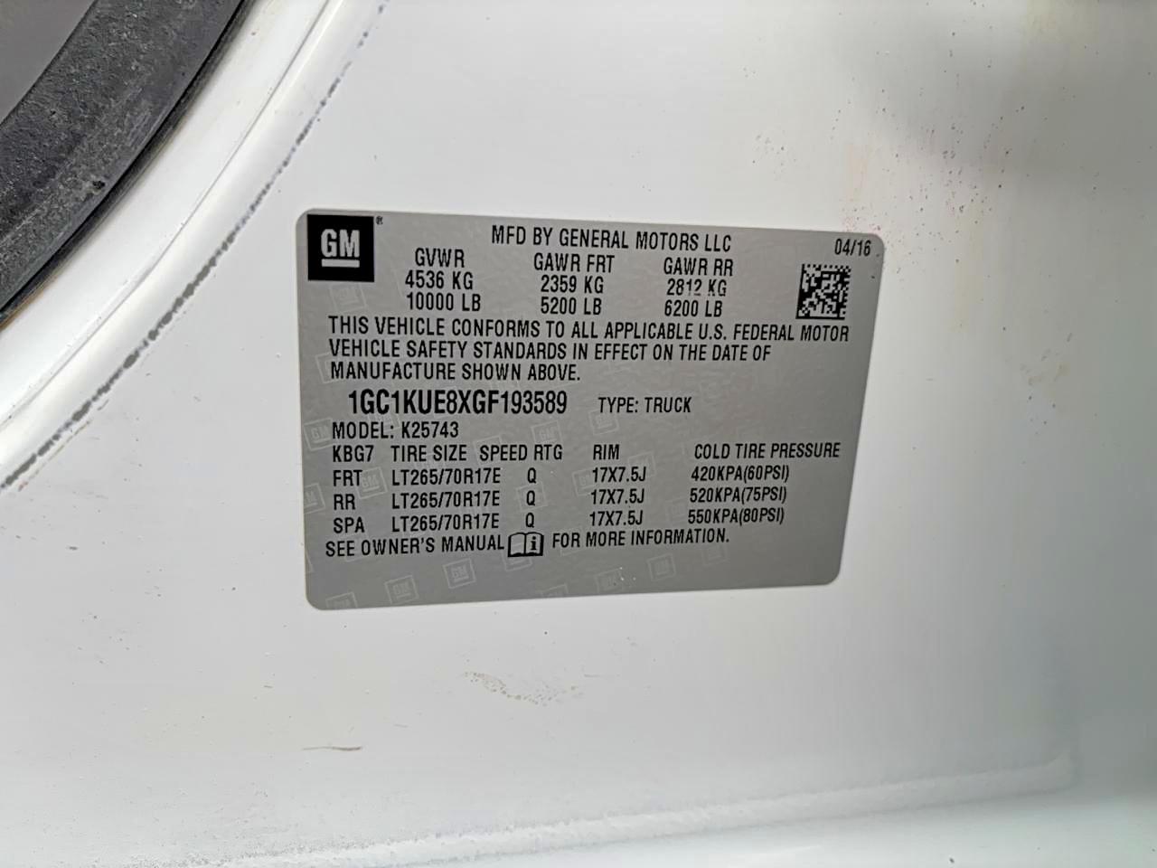 2016 CHEVROLET SILVERADO K2500 HEAVY DUTY photo 10