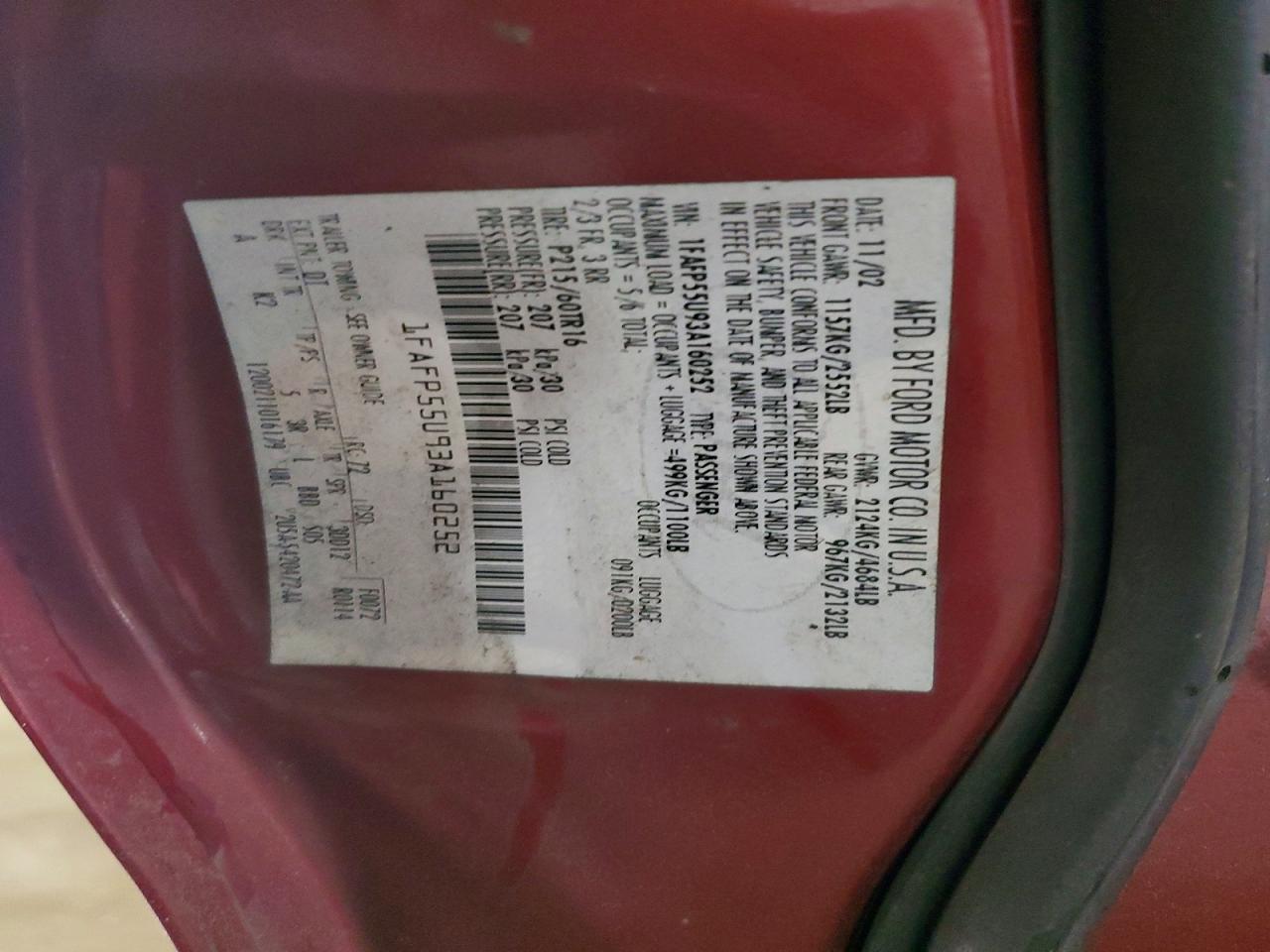 2003 FORD TAURUS SES photo 13