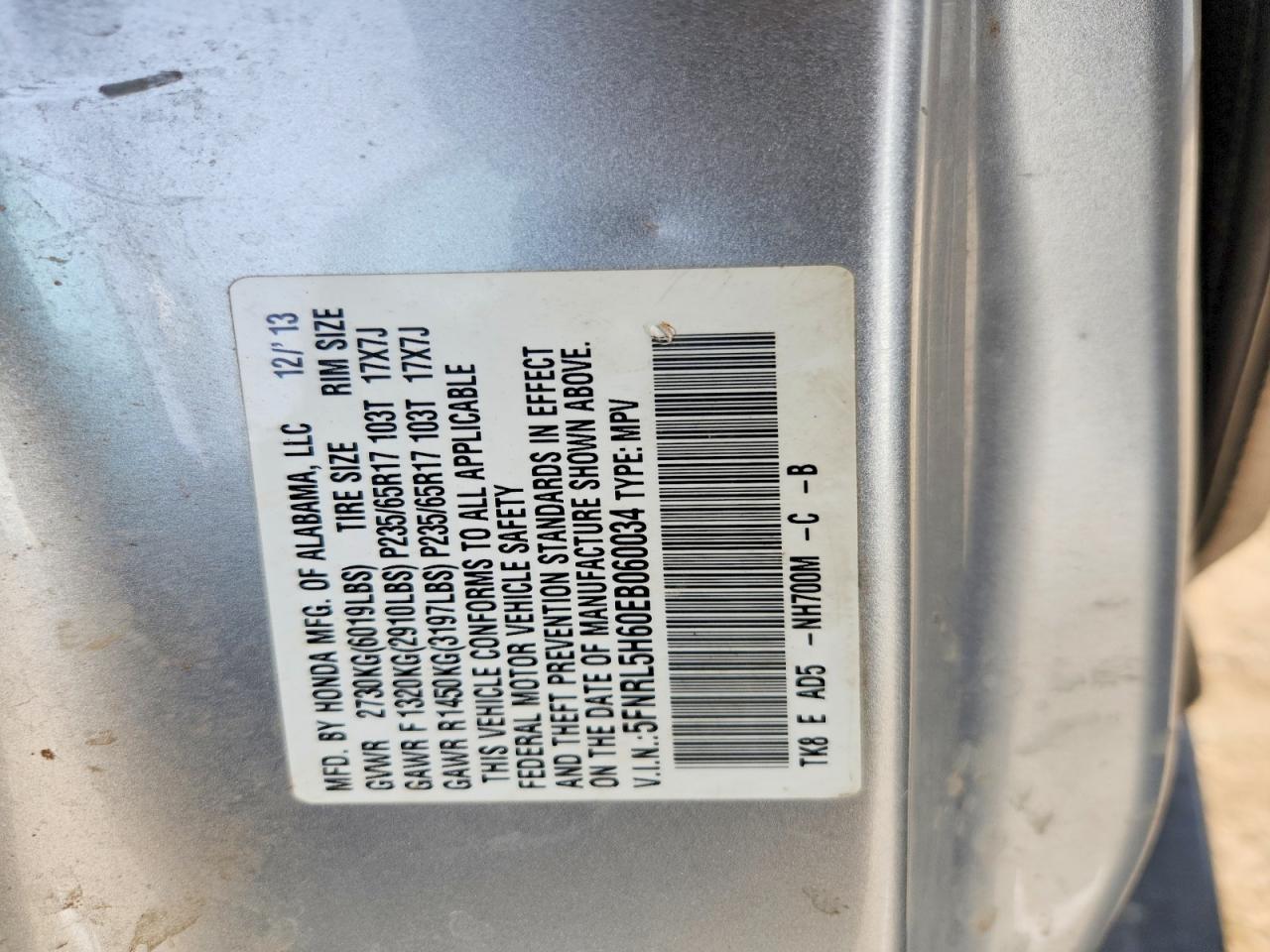 2014 HONDA ODYSSEY EXL photo 13