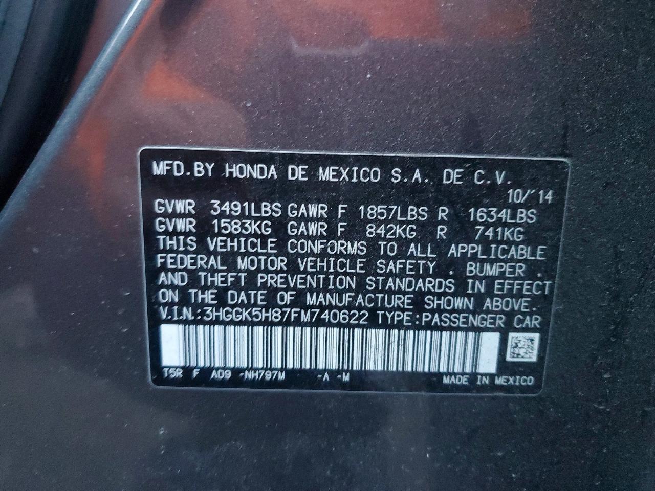 2015 HONDA FIT EX photo 12