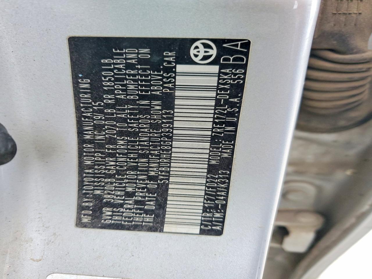 2016 TOYOTA COROLLA L photo 12