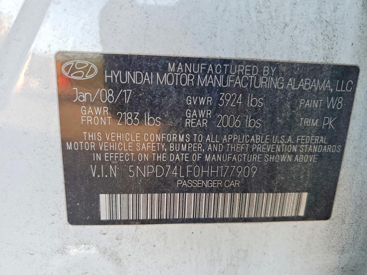 2017 HYUNDAI ELANTRA SE photo 12